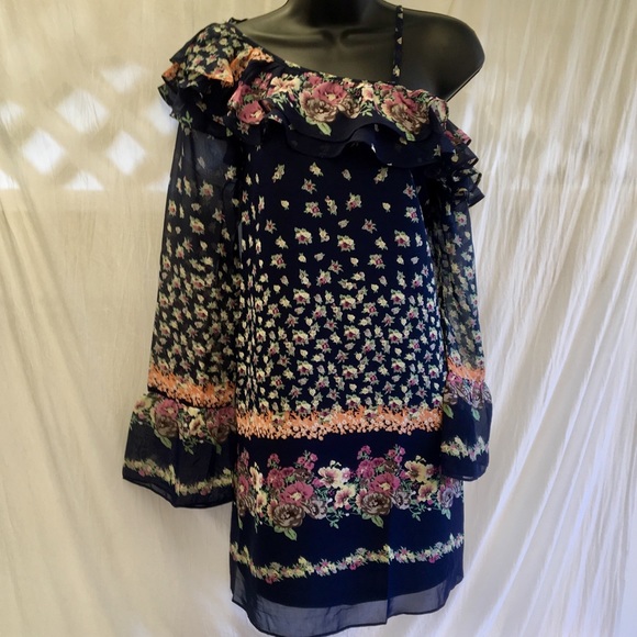 Loveriche One Shoulder Boho Floral Dress Small NWT - Picture 5 of 8